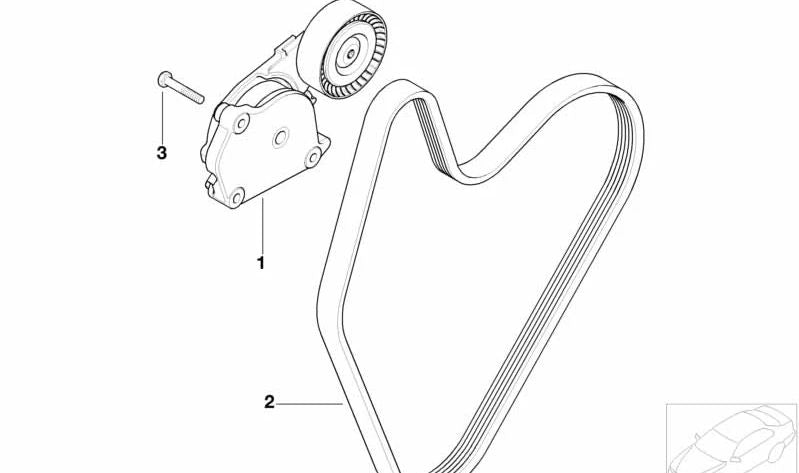 Correa poly-v OEM 11287518250 para MINI R50, R52. Original MINI.