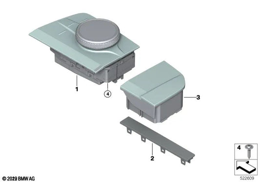 Controlador central negro denim OEM 65825A64233 para BMW G42, G20, G21, G22, G23, G26, i3L, i4... y más. Original BMW.