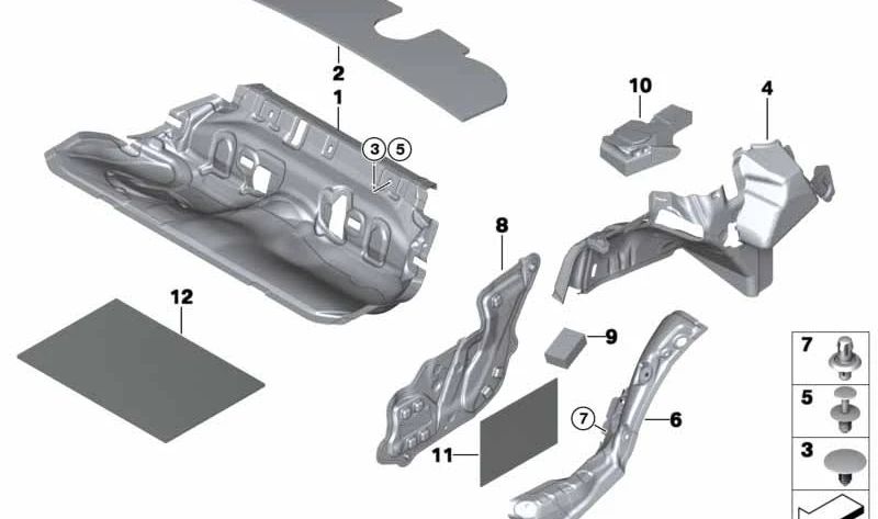 Aislante acústico puerta trasera derecha OEM 51487343922 para BMW F34 {318d (3Y11, 3Y12, 3Y21, 3Y22, 8T11, 8T12, 8T21, 8T22, 8X11, 8X21)}. Original BMW.