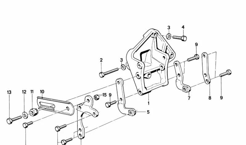 Soporte de bomba de dirección OEM 32411276990 para BMW E21, E12, E28. Pieza original BMW.