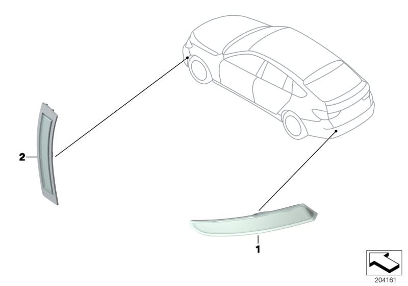 Reflector trasero izquierdo OEM 63147199647 para BMW F07 (530d, 520d, 535d xDrive, 530d xDrive...) modelos 2009-2013. Pieza original BMW.