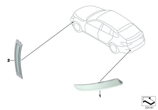 Riflettore posteriore sinistro OEM 63147199647 per BMW F07 (530D, 520D, 535D XDRive, 530d XDrive ...) Modelli 2009-2013. BMW originale BMW.