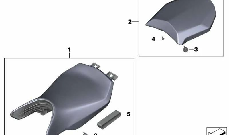 Asiento conductor negro calefactable OEM 52538382580 para BMW Motorrad R1200GS LC, R1250GS, R1200GS Adventure, R1250GS Adventure, F750GS, F850GS, F850GS Adventure. Original BMW Motorrad.