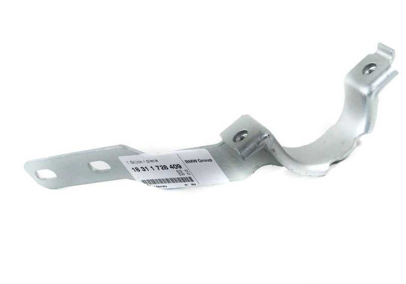 Soporte del sistema de escape OEM 18311728409 para BMW E36. Pieza original BMW. Ideal para fijar correctamente el escape bajo el vehículo. Compatible con versiones que montan transmisión 5HP18/THMR1.