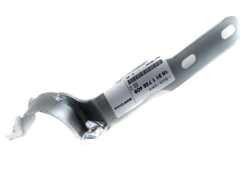 Soporte del sistema de escape OEM 18311728409 para BMW E36. Pieza original BMW. Ideal para fijar correctamente el escape bajo el vehículo. Compatible con versiones que montan transmisión 5HP18/THMR1.