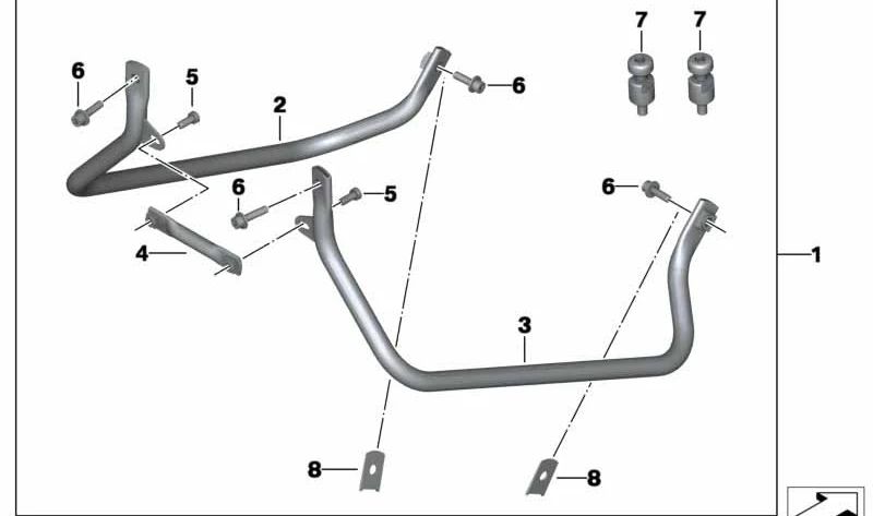 Set portapacchi OEM 77428526190 per moto BMW G 650 GS, G 650 GS Sertão. BMW Motorrad originale.