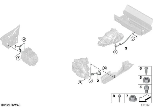 Cavo di massa per BMW G20, G21, G31N, G01 (OEM 61298742013). BMW originale