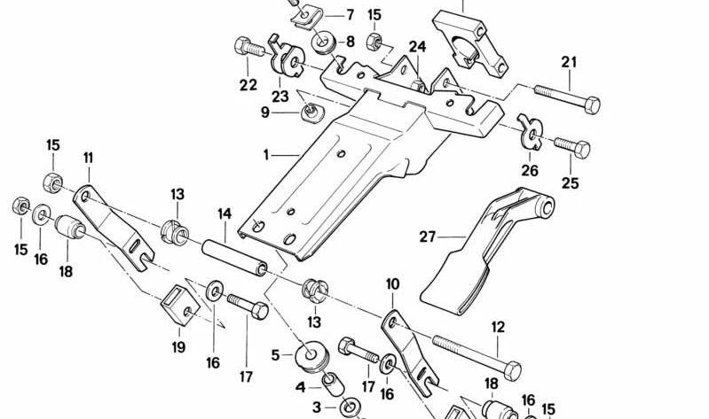 Soporte de sujeción columna dirección OEM 32311157969 para BMW E31. Original BMW.