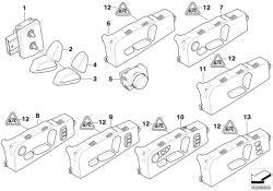 Interruptor de regulación del asiento delantero OEM 61319275068 para BMW E60, E61, X5 E70, X6 E71... y más. Original BMW.