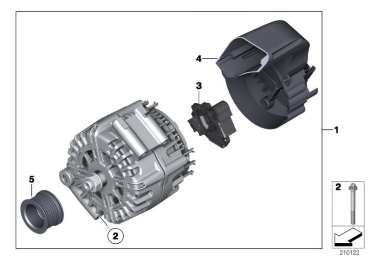 Generador OEM 12317540744 para BMW Serie 7 G12, G12 LCI, Phantom RR11, Ghost RR21, Cullinan RR31... y más. Original BMW.