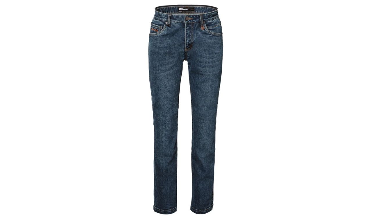 Pantalón vaquero de moto mujer Jeans Moabit OEM 76148523040 para BMW Motorrad {R18, R nineT, F900R, F850GS, S1000R, R1250R, R1250GS, G310R, G310GS, C400X, C400GT, CE 04}. Con protecciones. Original BMW Motorrad.