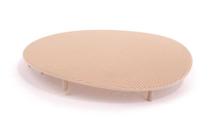 Rejilla altavoz puerta izquierda OEM 51428265473 para BMW X5 E53 (todos los modelos: 3.0d, 3.0i, automáticos y manuales, 2001-2006). Color beige claro. Original BMW.
