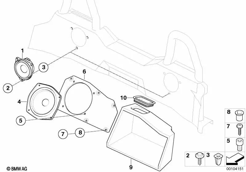 Tornillo hexagonal interior OEM 07129904343 para BMW Z4 E85, Z4 E86... y más. Original BMW.