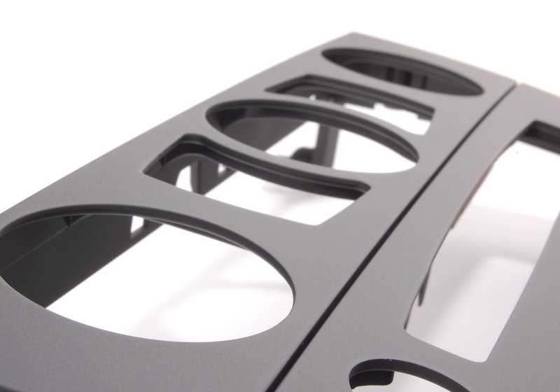 Moldura salpicadero en madera de álamo central OEM 51456951037 para BMW E60, E61. Original BMW.