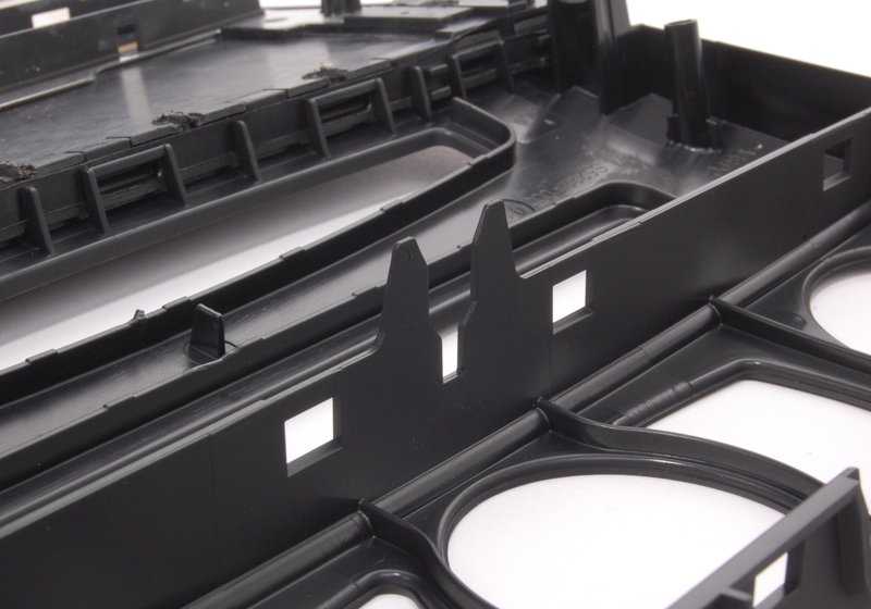 Moldura salpicadero en madera de álamo central OEM 51456951037 para BMW E60, E61. Original BMW.