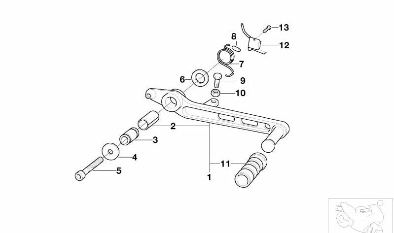 Interruptor de luz de freno trasera (pedal) OEM 61312346553 para BMW Motorrad F 650 CS, F 650 GS, F 650 GS Dakar, G 650 GS, G 650 GS Sertão. Compatible con todos los modelos indicados. Original BMW Motorrad.