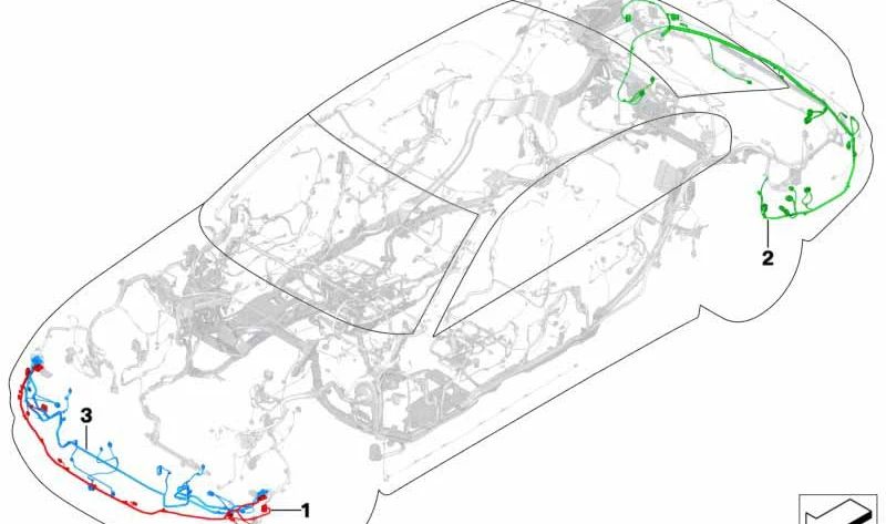 Cableado para parachoques trasero OEM 61126842179 para BMW G32. Original BMW.