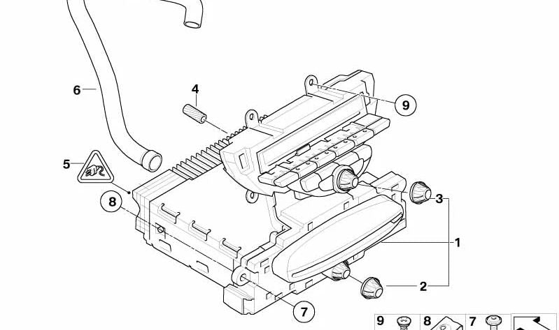 Botón de control OEM 65123448286 para MINI R56, R56 LCI, Clubman R55, Clubman R55 LCI, Cabrio R57, Cabrio R57 LCI. Original MINI.