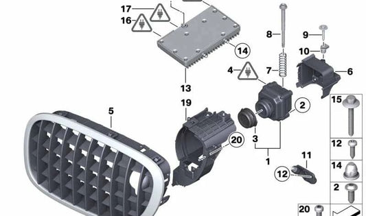 Unidade de controle Visão noturna OEM 66549286713 Unidade da câmara para BMW F07, F10, F11, F06, F12, F13, F01, F02, F04. BMW original.