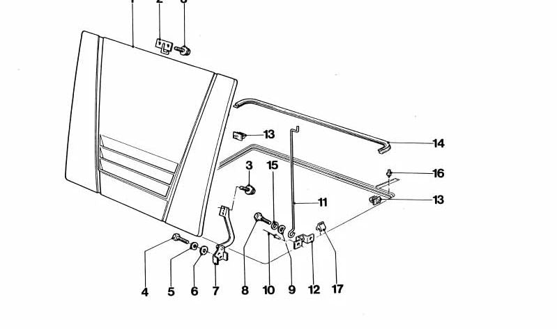 Bisagra izquierda capó OEM 41612165979 para BMW E36 (todos los modelos compatibles). Repuesto original BMW.
