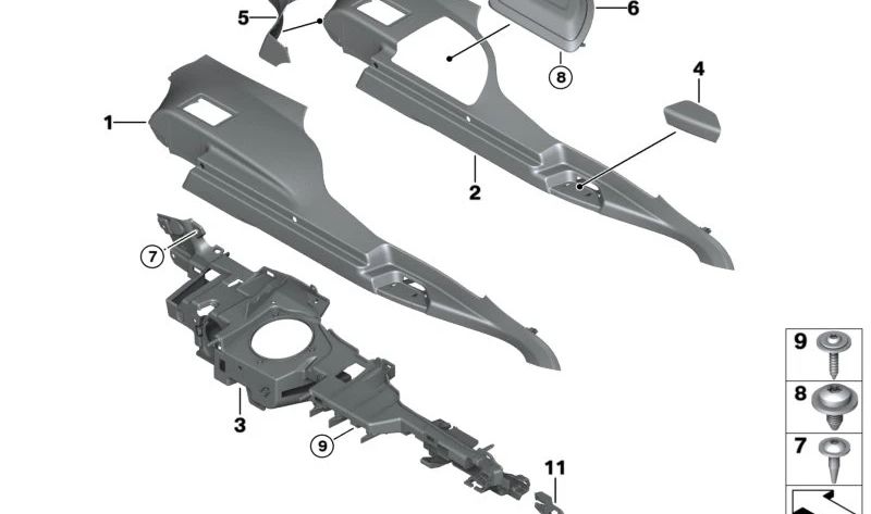 Soporte de sensor OEM 51477399790 para BMW F34 y F34N. Original BMW.