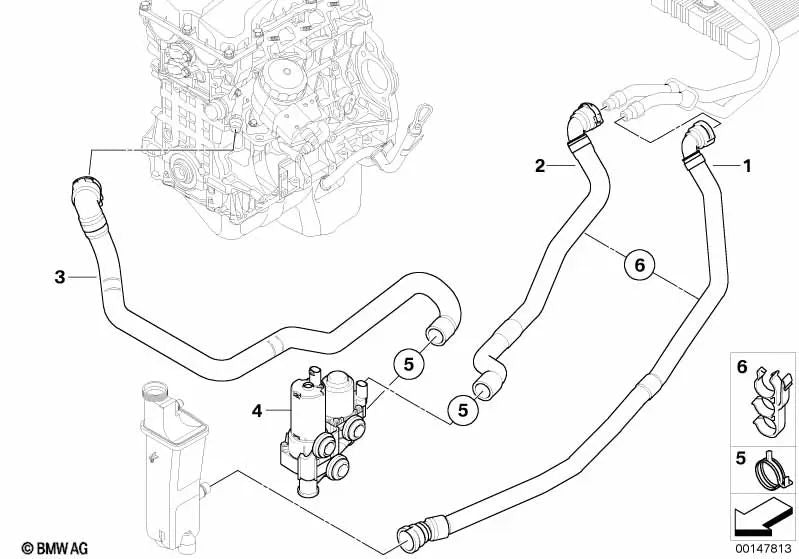Tubo del Radiador al Depósito de Expansión para BMW E83, E83N (OEM 64213400417). Original BMW.