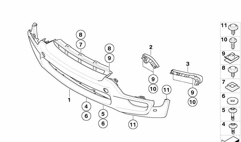 Support extérieur droit de l'OEM 511157988 pour BMW X5 E70. Pièce BMW originale.