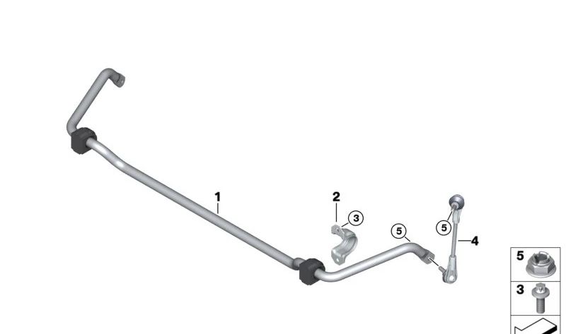 Front left support post for BMW I01, I01N (OEM 31306862857). Original BMW.