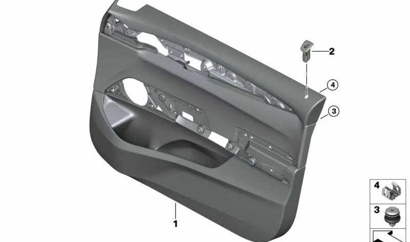 Panel de puerta delantero izquierdo OEM 51416994147 para BMW E87, E81. Original BMW.