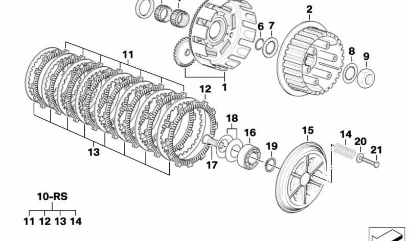 Plato de embrague OEM 21212343172 para motos BMW F 650, F 650 ST, F 650 GS, G 650 X... y más. Original BMW Motorrad.