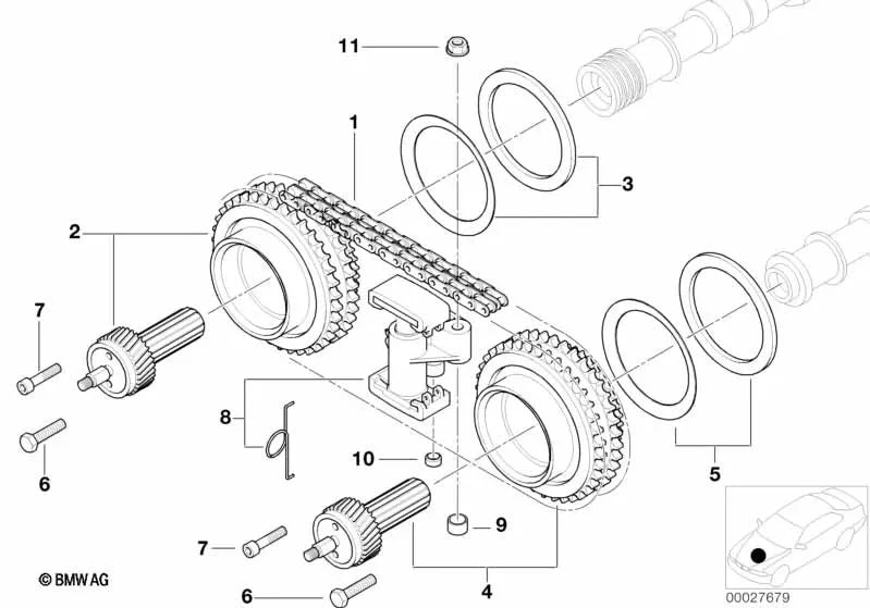 BMW E39 -Kette, E52 (OEM 11311406167). Original BMW