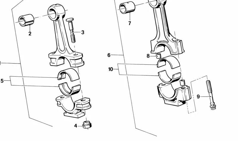 Cojinete de bancada OEM 11241280582 para BMW E21, E12, E28. Original BMW.