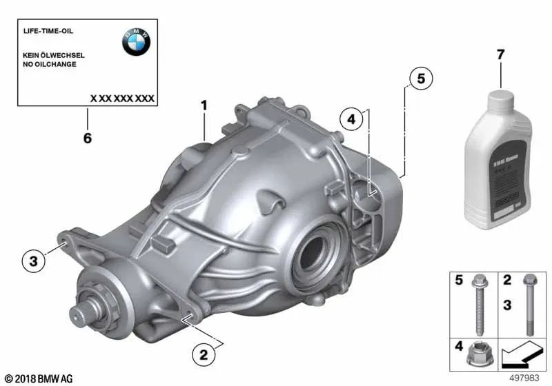 Óleo de engrenagem do eixo traseiro OEM 83222365987 para BMW E46, F30, E60, F10, X5, X6, MINI Clubman, Countryman... e muito mais. BMW e MINI originais.