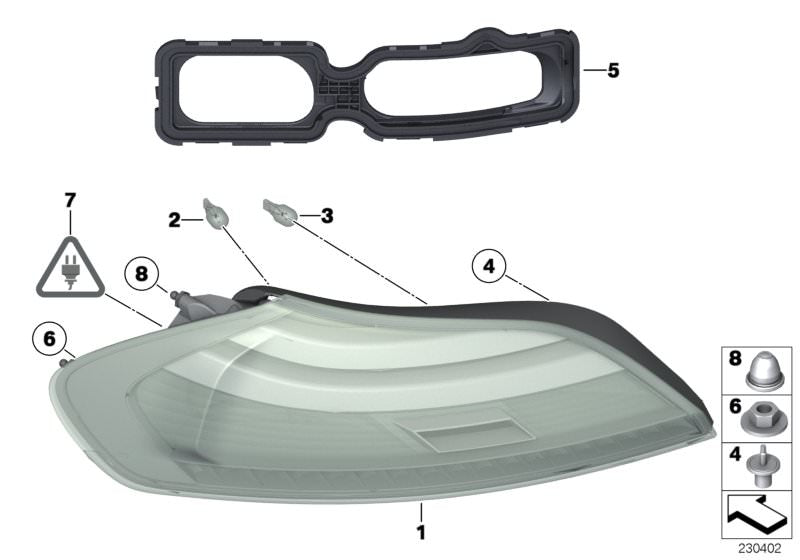 Piloto trasero izquierdo OEM 63217191775 para BMW Z4 E89 (sDrive18i, sDrive20i, sDrive23i). Compatible con modelos de 2009 a 2016. Repuesto original BMW.