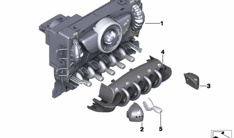 Cubierta de interruptor OEM 64113456233 para MINI R56 LCI, Clubman R55 LCI, Coupé R58, Roadster R59. Original MINI.