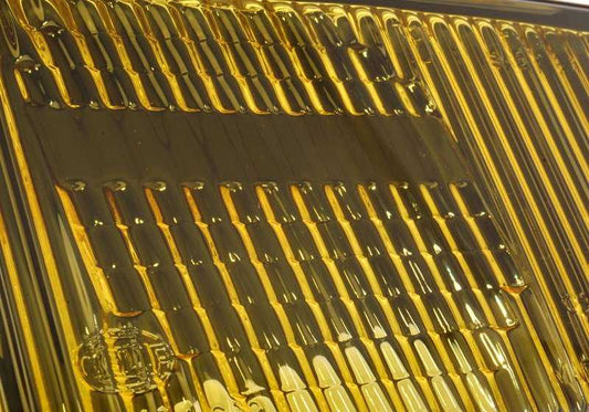 Left yellow fog light OEM 63171384785 for BMW 5 Series E34. Genuine BMW.