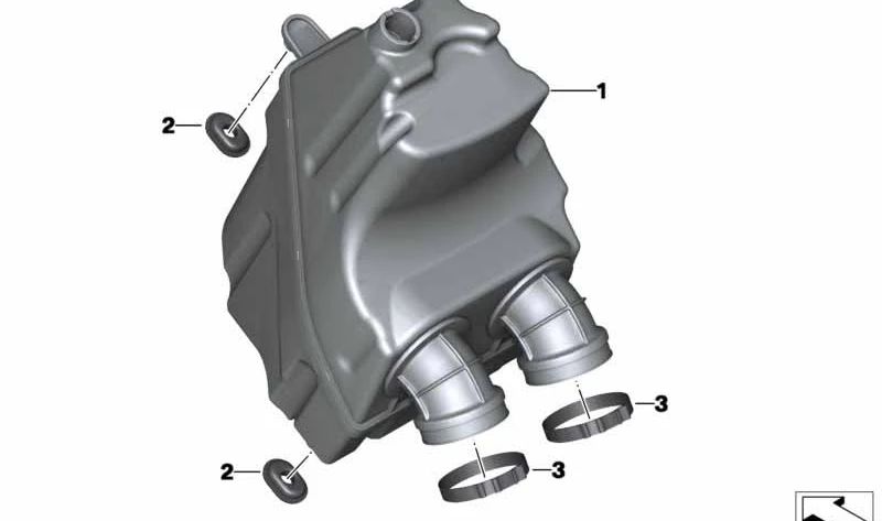 Silenciador de admisión OEM 13718534914 para motos BMW C 600 Sport, C 650 GT. Original BMW Motorrad.