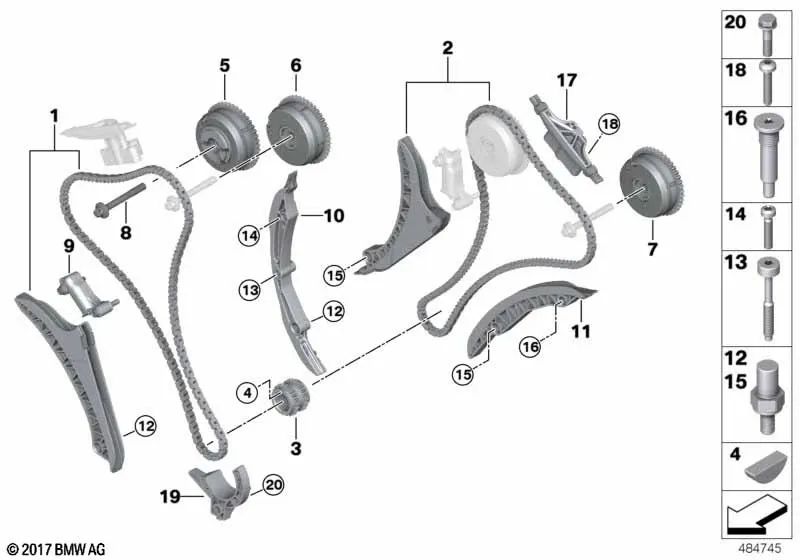 Unidade de ajuste da árvore de cames de escape para BMW F01, F02, G12 (OEM 11367567499). BMW original