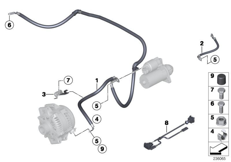 Cable de masa OEM 12427583740 para BMW Z4 E89 (sDrive18i, sDrive20i, sDrive23i) con motores N20 y N52K. Compatible con modelos de 2009 a 2016. Repuesto original BMW.