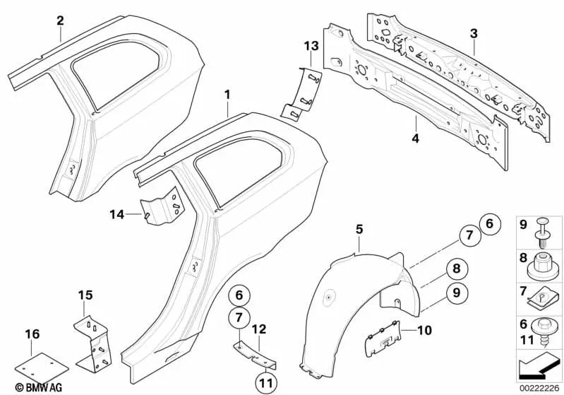 Tapa caja de conectores ABS para BMW Serie 5 E60, E60N, E61, E61N (OEM 51717143261). Original BMW.