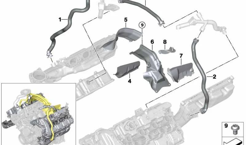 Soporte de cubierta acústica OEM 11157589999 para BMW E70, E71. Original BMW.