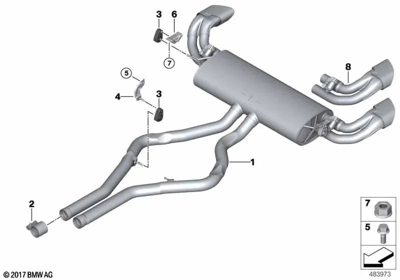 Embellecedor de tubo de escape para BMW X5 E70N (OEM 18307562547). Original BMW