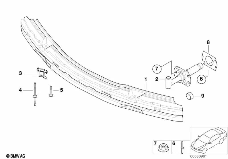 Cross Cross pour la série BMW 3 E46 (OEM 51118195300). BMW d'origine.