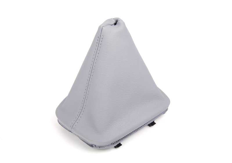 Recubrimiento de palanca de cambios en cuero gris titanio OEM 25111434531 para BMW Serie 3 E46. Original BMW.