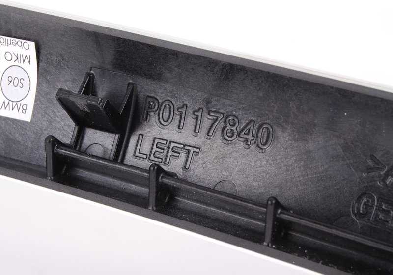 Moldura de aluminio consola central izquierda OEM 51166969541 para BMW E70, E71, E72. Original BMW.