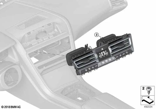 Mando de climatizador automático OEM 64115A1D434 para BMW F91, F92, F93, G14, G15, G16. Original BMW.