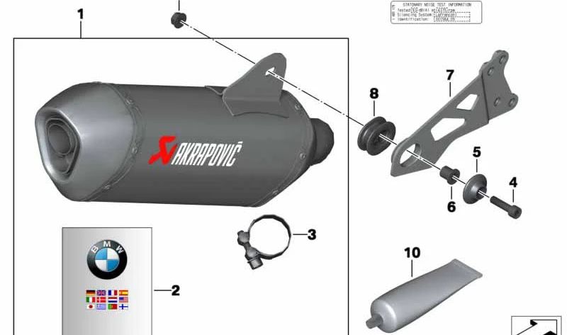 Rótulo indicador de ruido en parado OEM 77118549932 para BMW Motorrad C 650 GT (K19). Original BMW Motorrad.