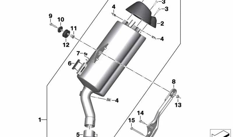 Suporte do silenciador final OEM 18518555273 para motocicletas BMW C 600 Sport, C 650 Sport. Originais BMW Motorrad.