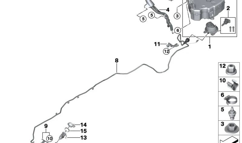 AdBlue Dosisrohr OEM 16198740576 für BMW G42. Stück des SCR -Systems zur Emissionsreduzierung. Kompatibel mit BMW 2 G42 -Serie. Originaler BMW -Ersatz.