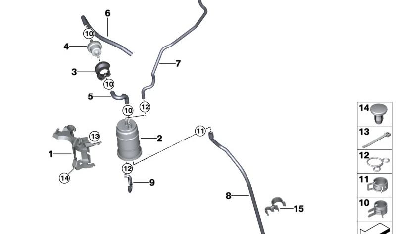 Abrazadera tubo flexible OEM 16138565832 para BMW Motorrad G310 R, G310 GS, G310 RR. Original BMW Motorrad.